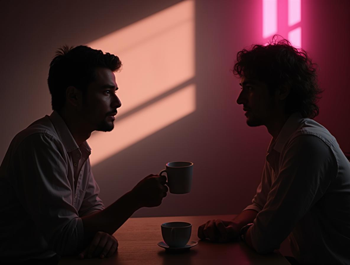 Two people having honest conversation about kratom use in supportive environment