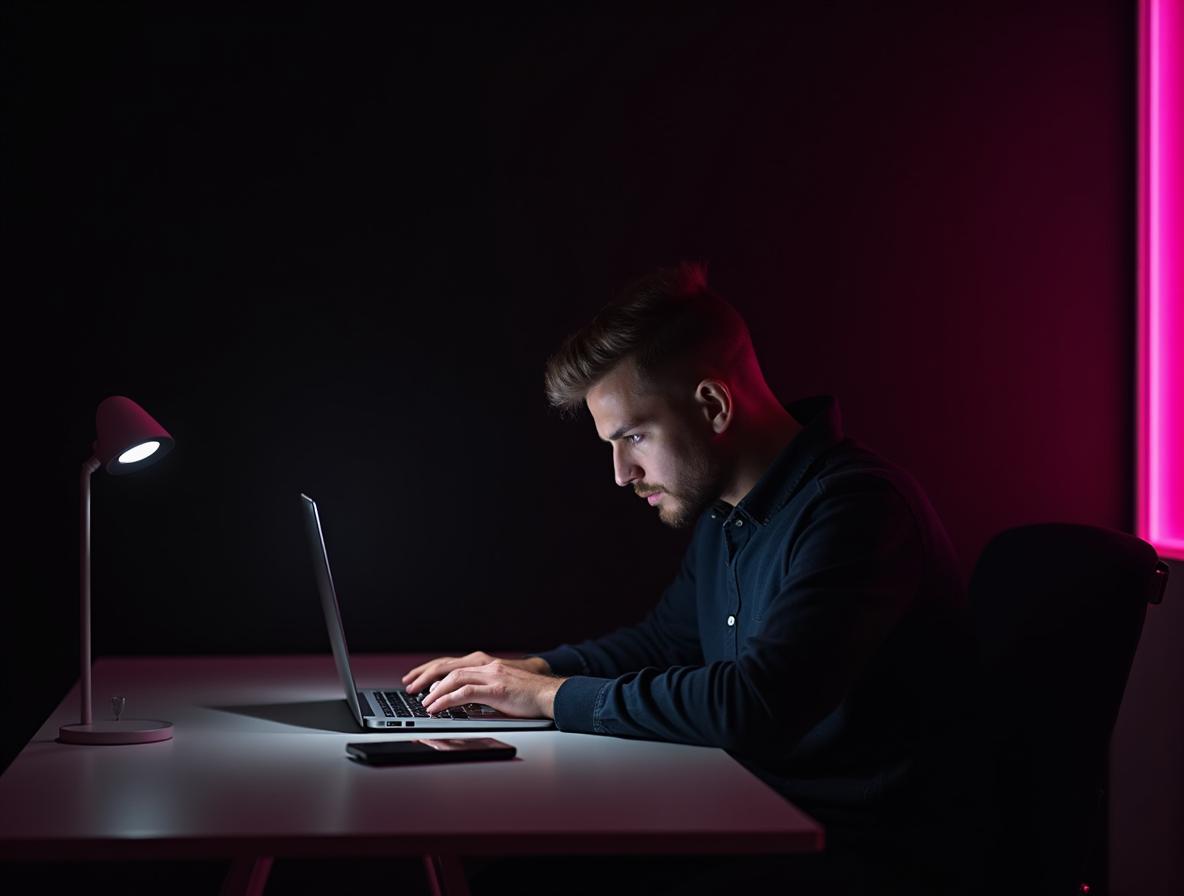 Person in deep focus work session with distraction-free workspace setup