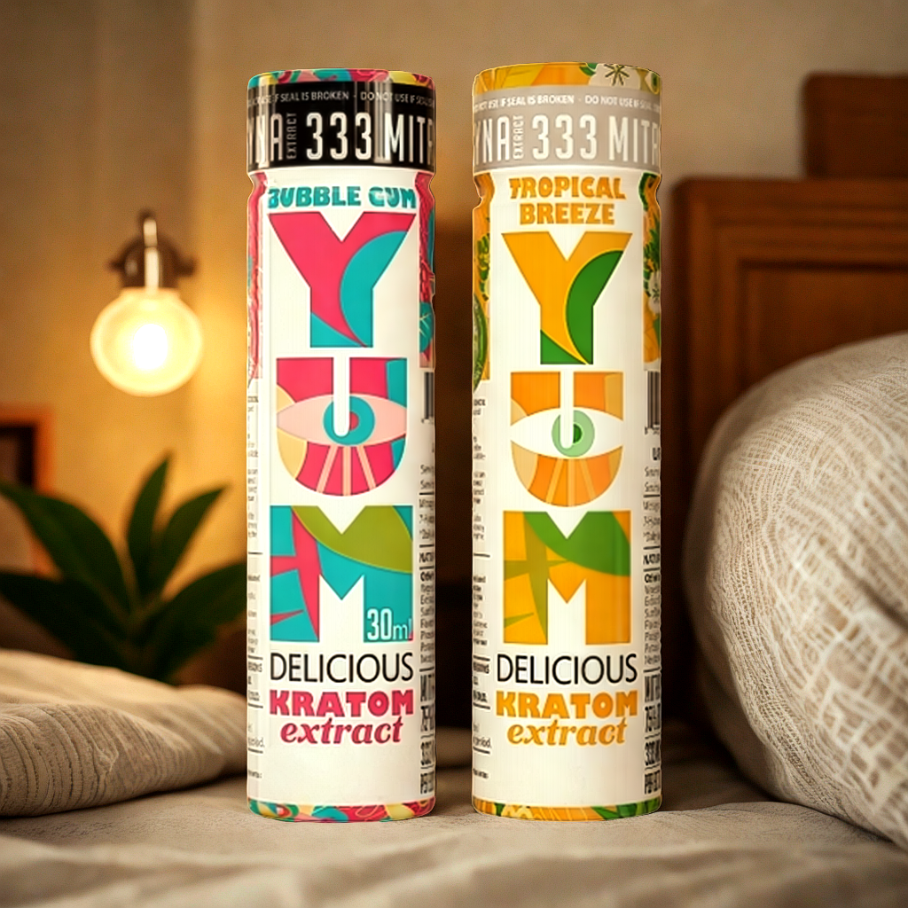 YUM kratom sampler pack for systematic testing and data tracking by analytical users