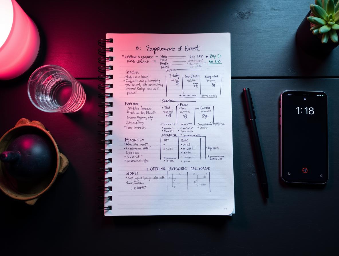 Journal page showing detailed tracking of kratom effects and timing for systematic approach