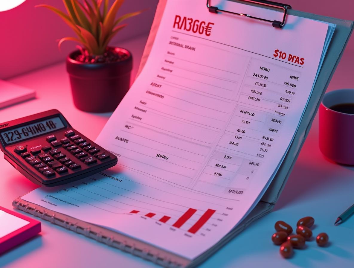 Budget calculator showing monthly costs of current energy routine