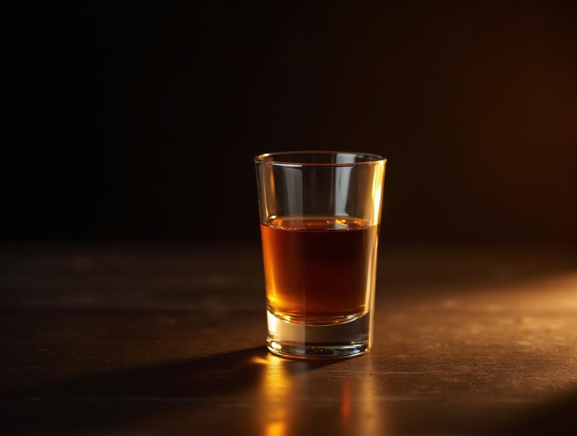 Premium shot glass representing the ritual aspect of focused work preparation