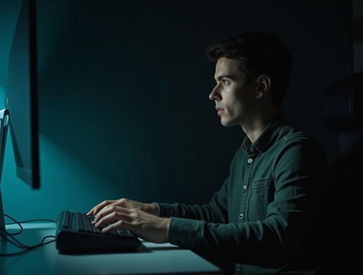 Person working calmly and focused after taking kratom extract