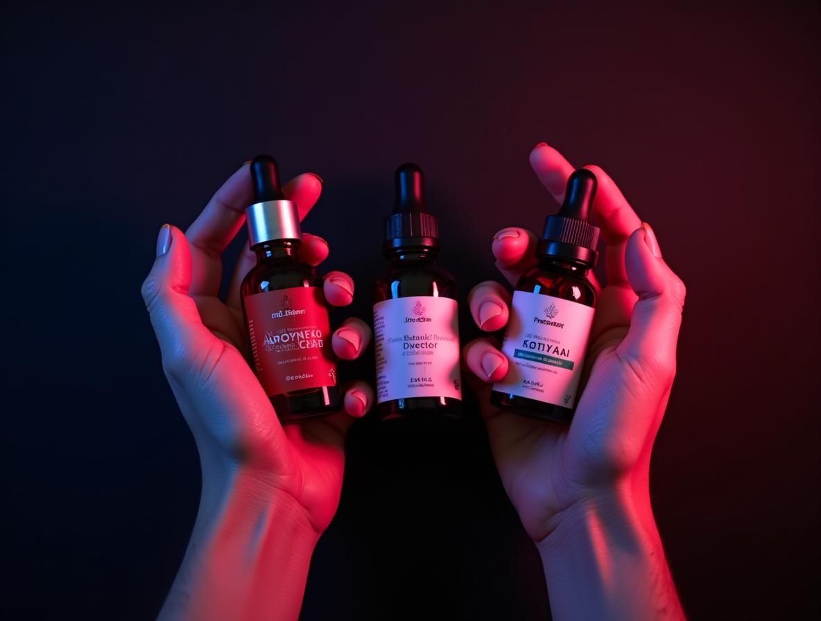 Comparison of different botanical wellness supplements and tinctures