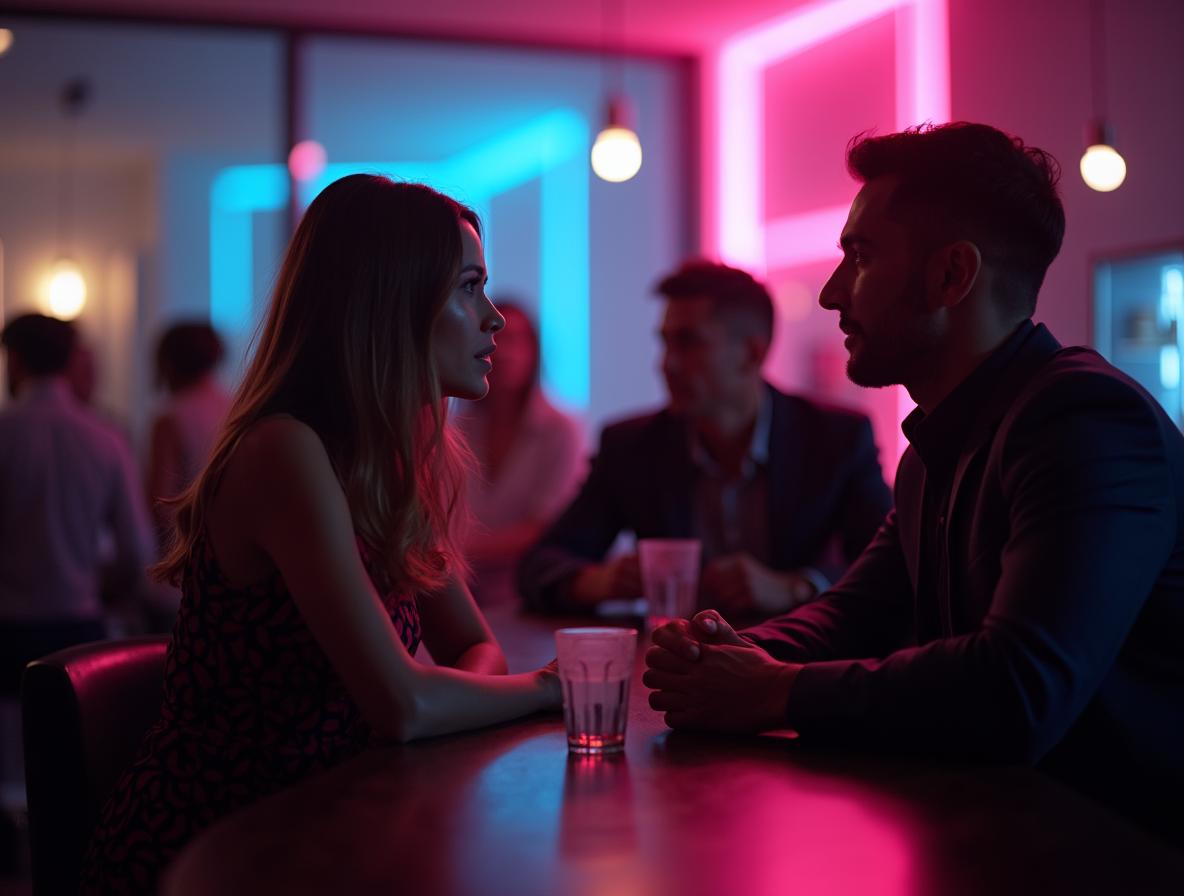 Adults socializing at a modern alternative bar without alcohol