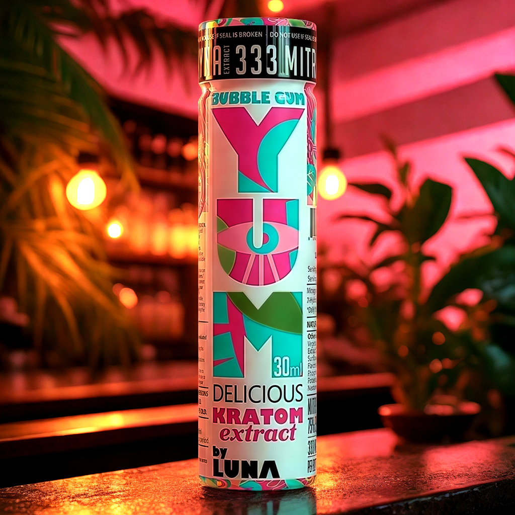 High-quality kratom extract shot at modern bar setting