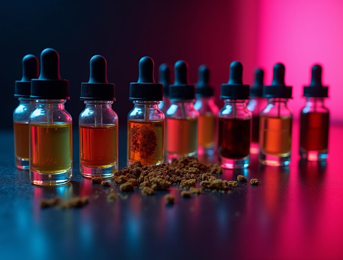 Variety of kratom extract colors showing different processing methods and quality levels