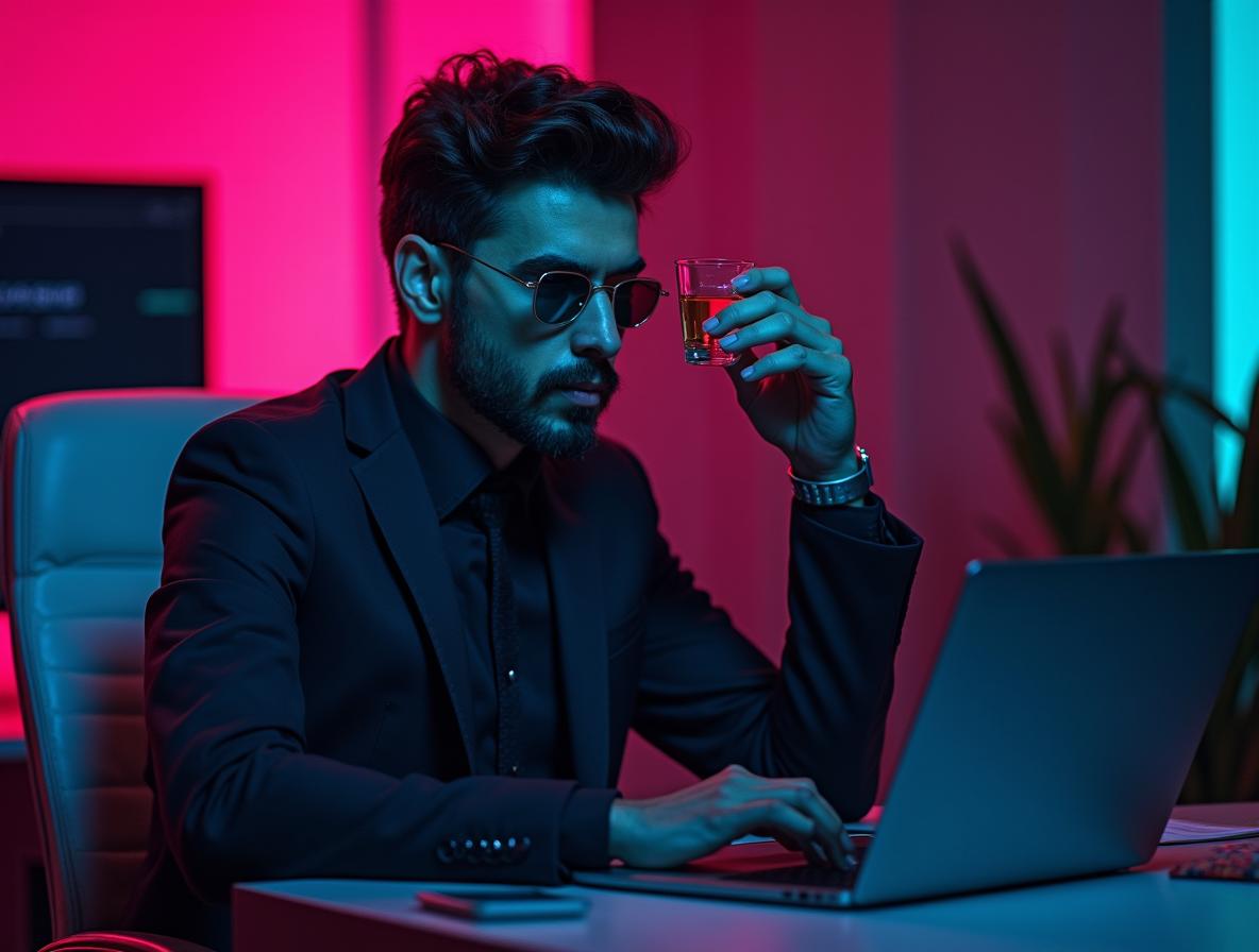 Professional using kratom extract for focus and productivity in modern work environment