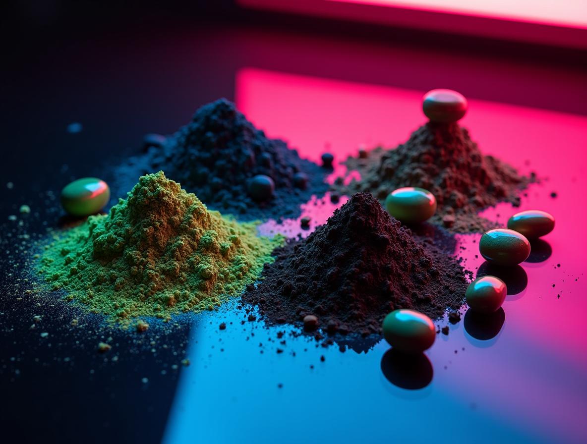 Comparison of kratom powder, capsules, and liquid extract showing different product forms