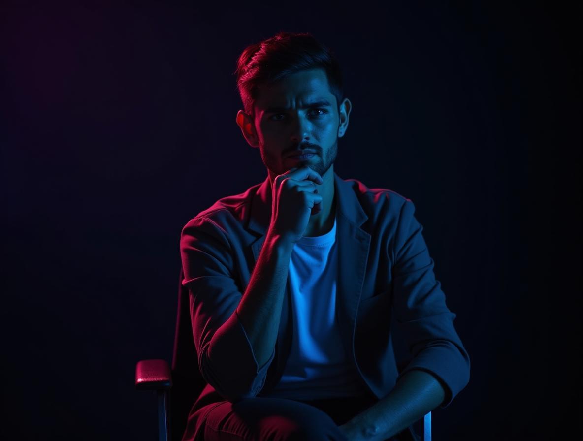 Thoughtful adult contemplating kratom decision after research period