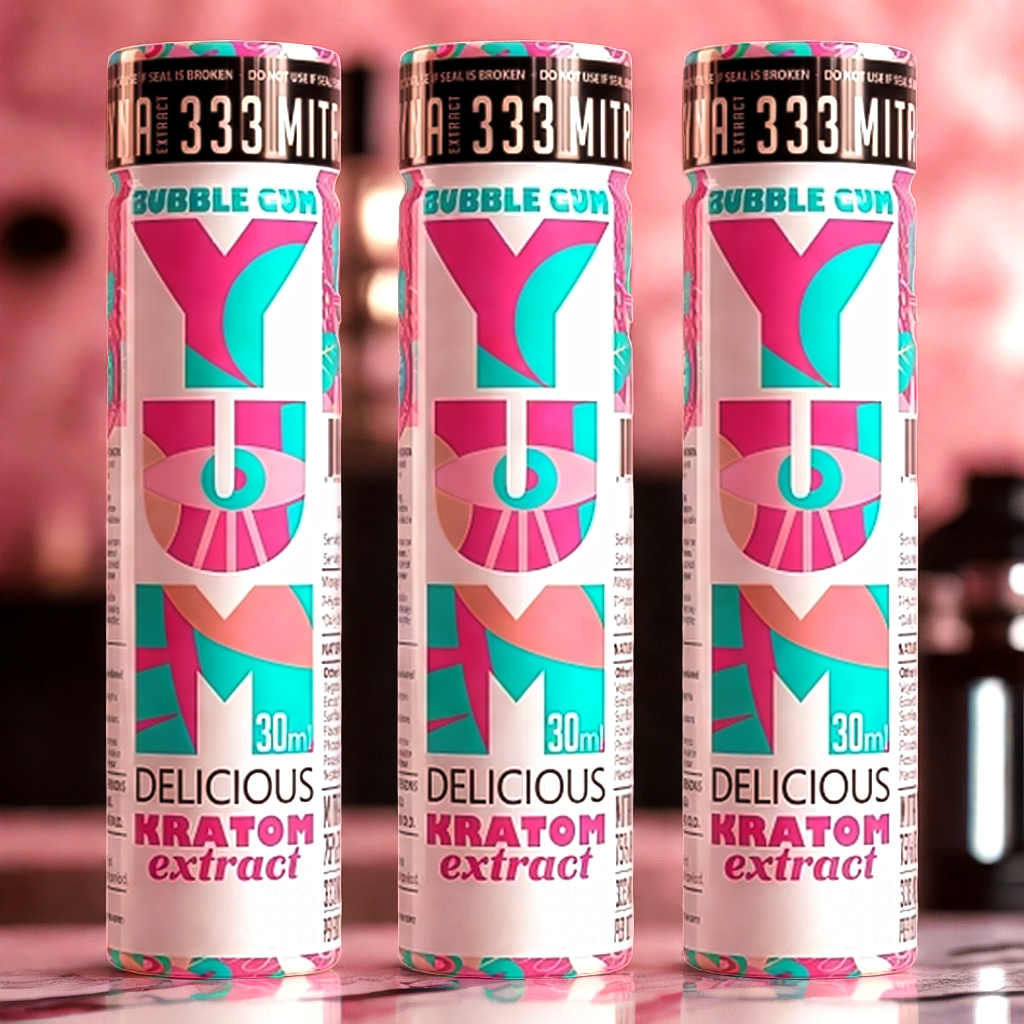 YUM Bubble Gum triple pack kratom extract for social use