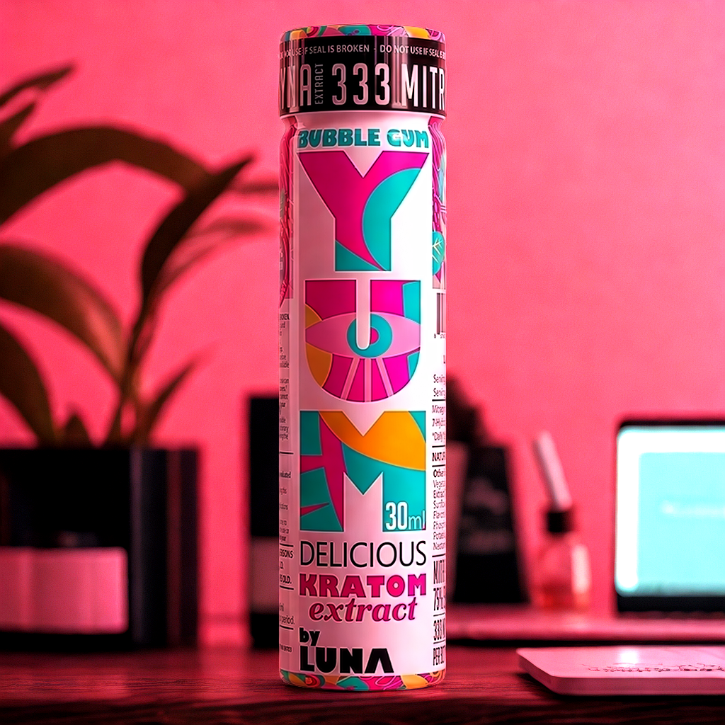 YUM Bubble Gum kratom shot for adults researching quality options
