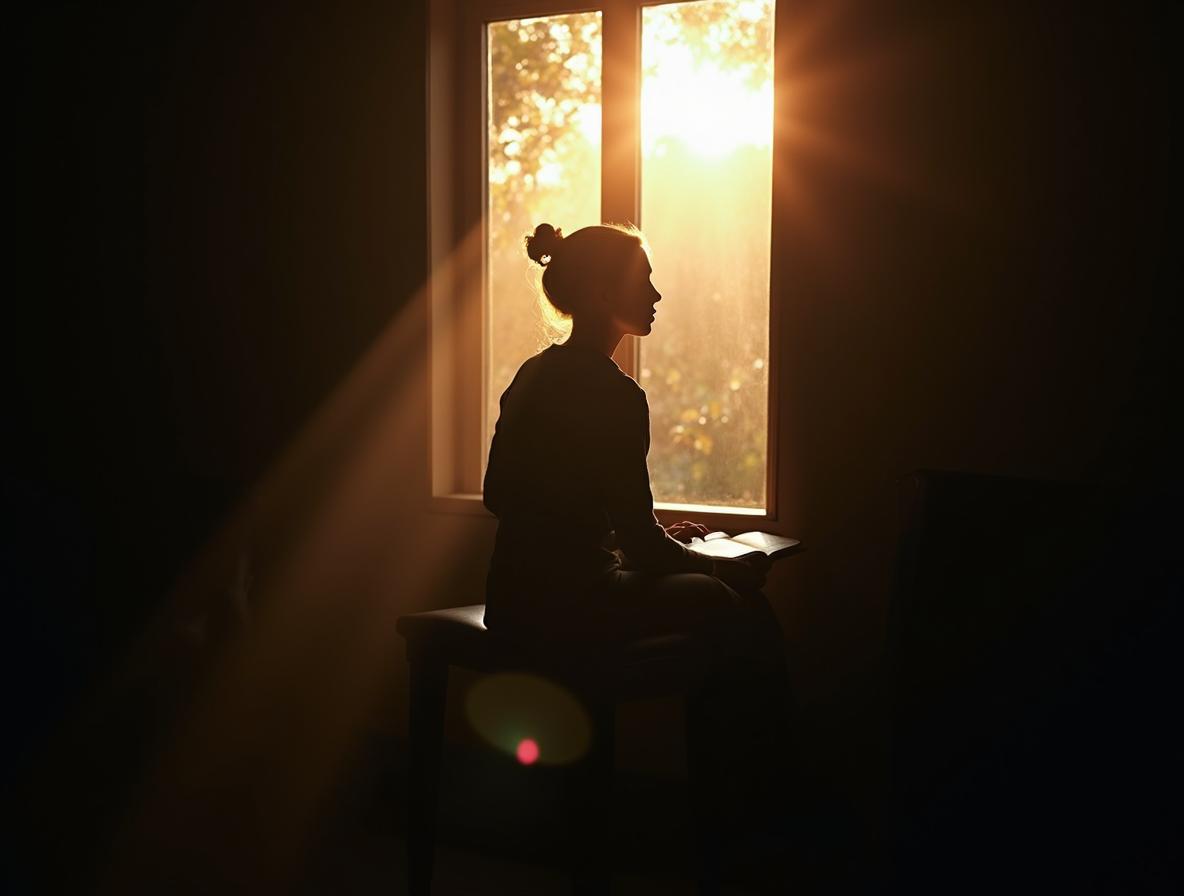 Person in quiet self-reflection about recovery decisions