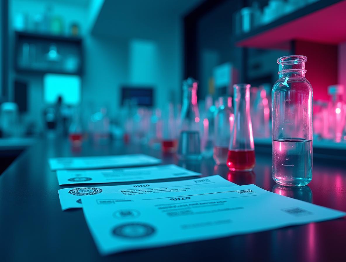 Third-party testing laboratory with certificates of analysis