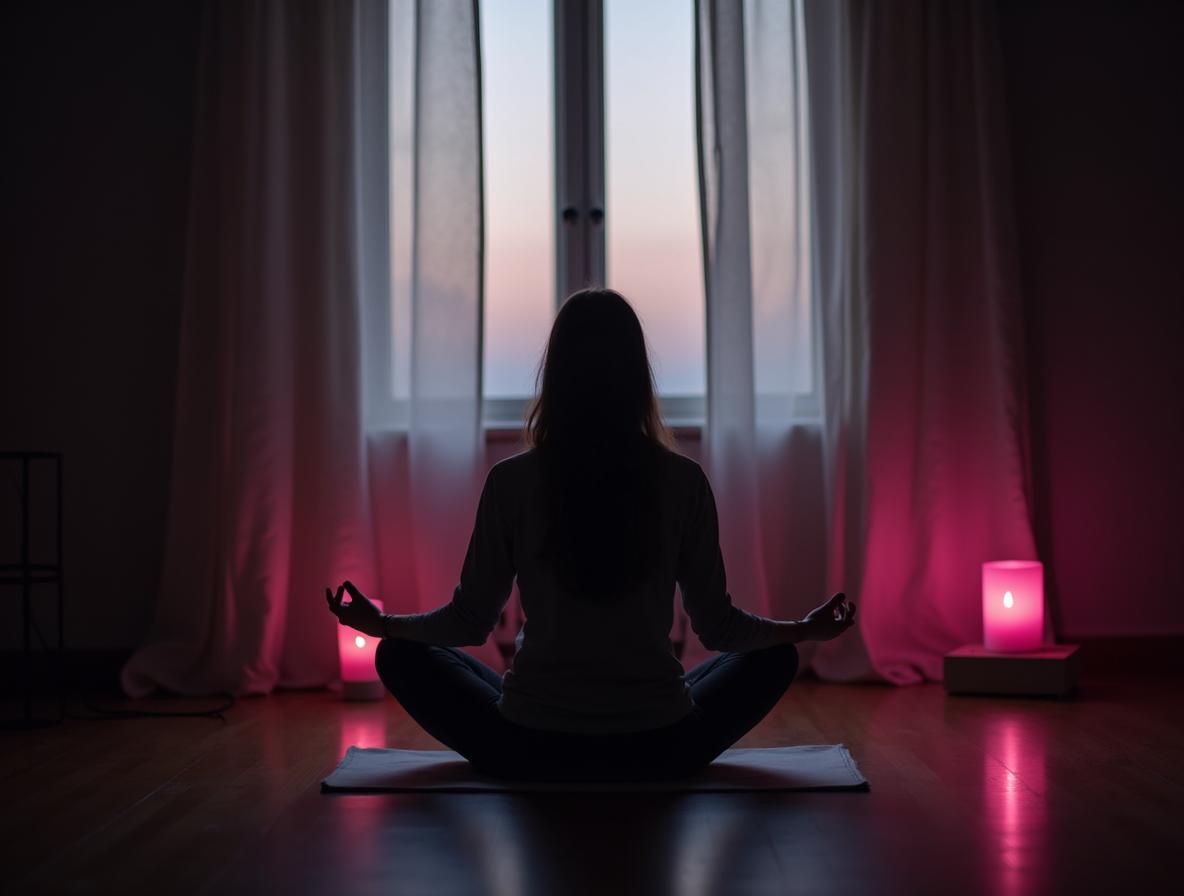 Peaceful meditation scene representing mindful breaks and tolerance reset