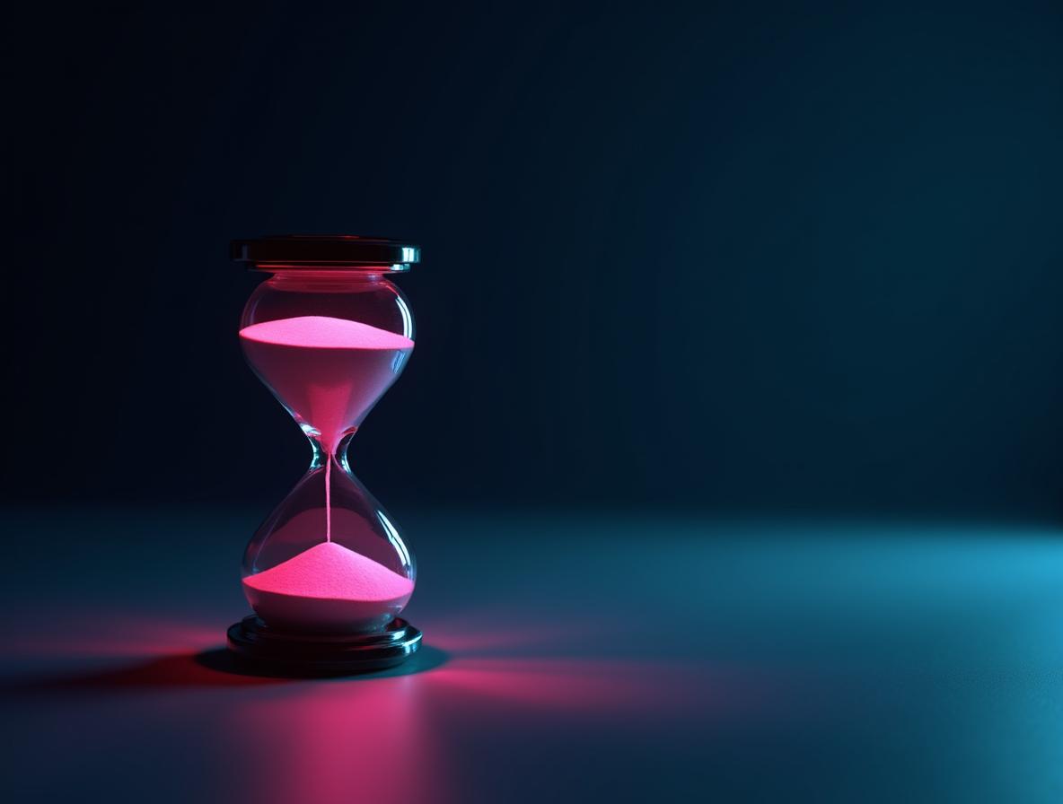 Glowing hourglass representing strategic timing and sustainable kratom use