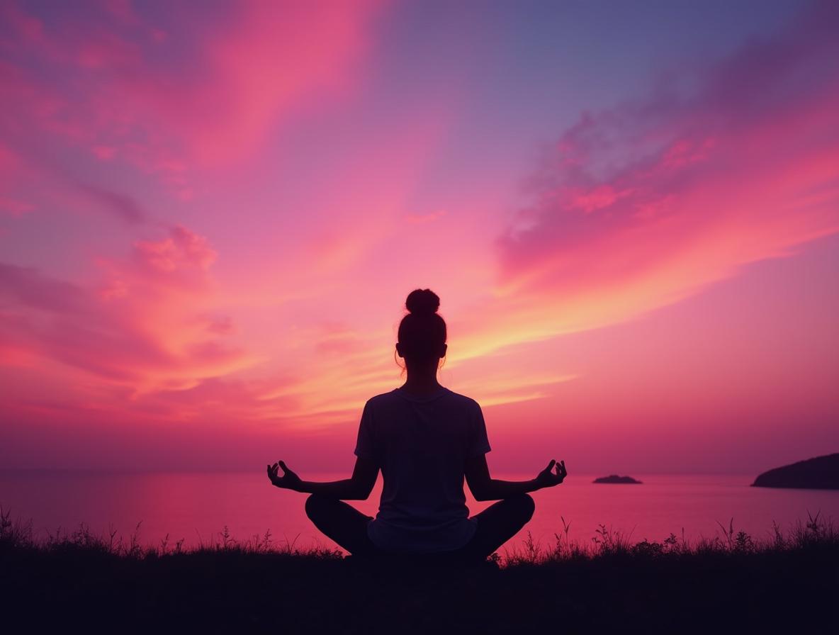Person in peaceful meditation representing self-control and mindful substance use