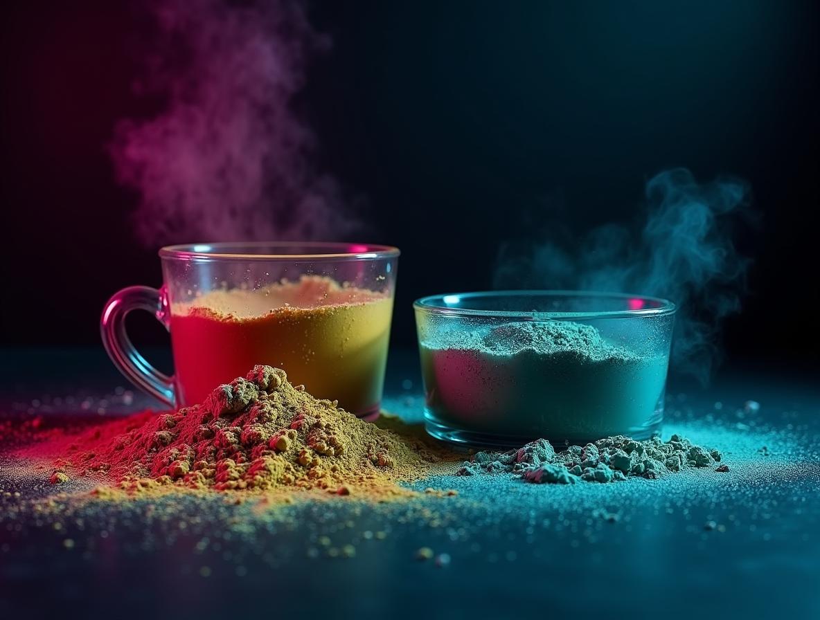 Messy kratom powder preparation methods showing consumption challenges