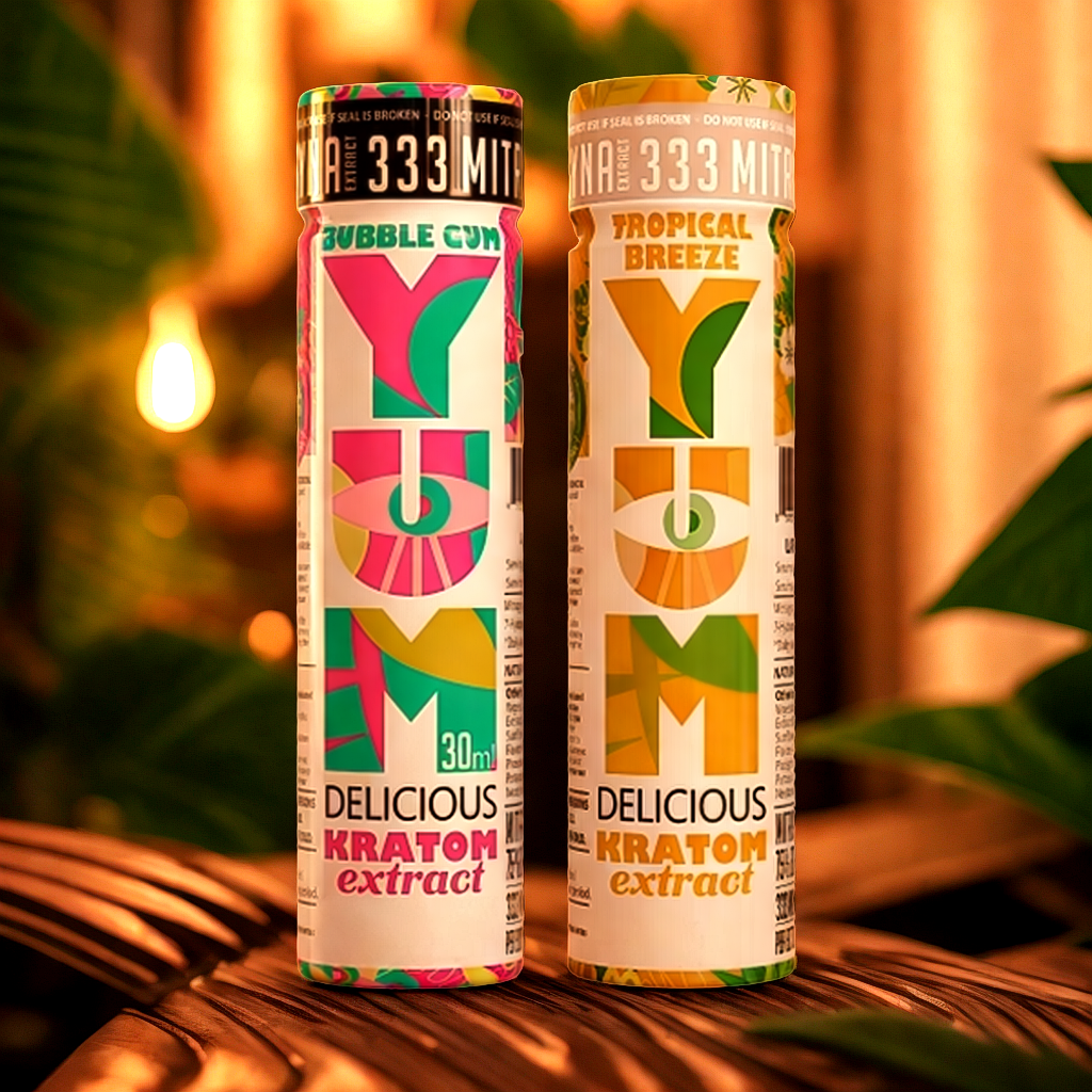 YUM kratom sampler pack showing multiple flavor options