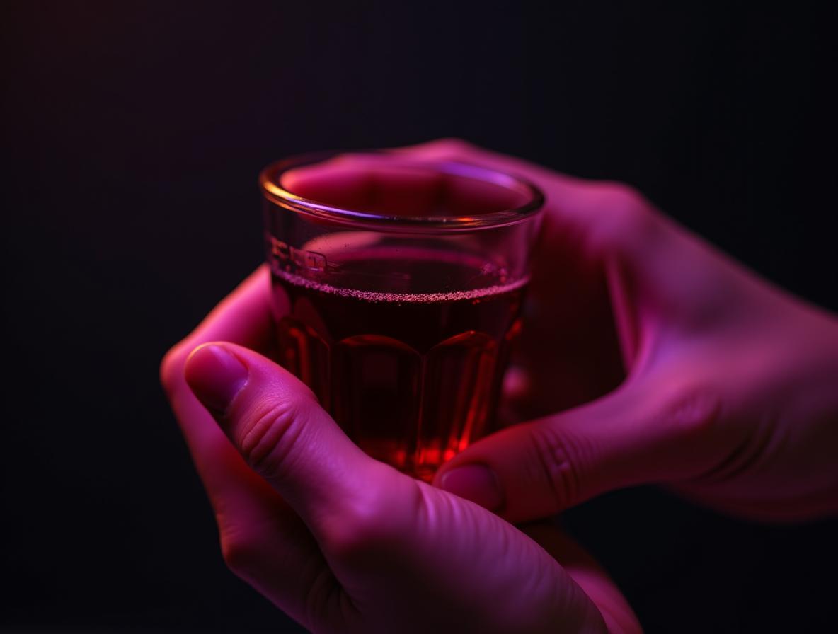 Person about to try kratom extract shot for first time