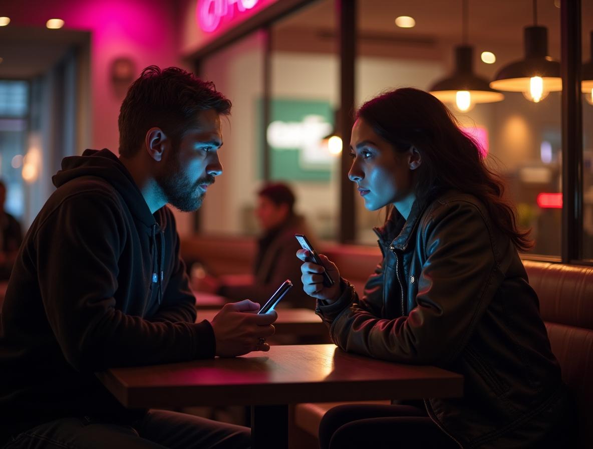 Two friends having a caring conversation about health information in a coffee shop
