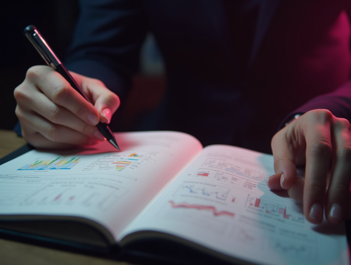 Hands documenting baseline measurements in kratom self-observation journal